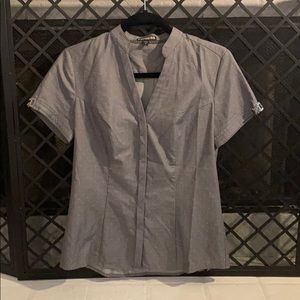 Express tailored grey button up